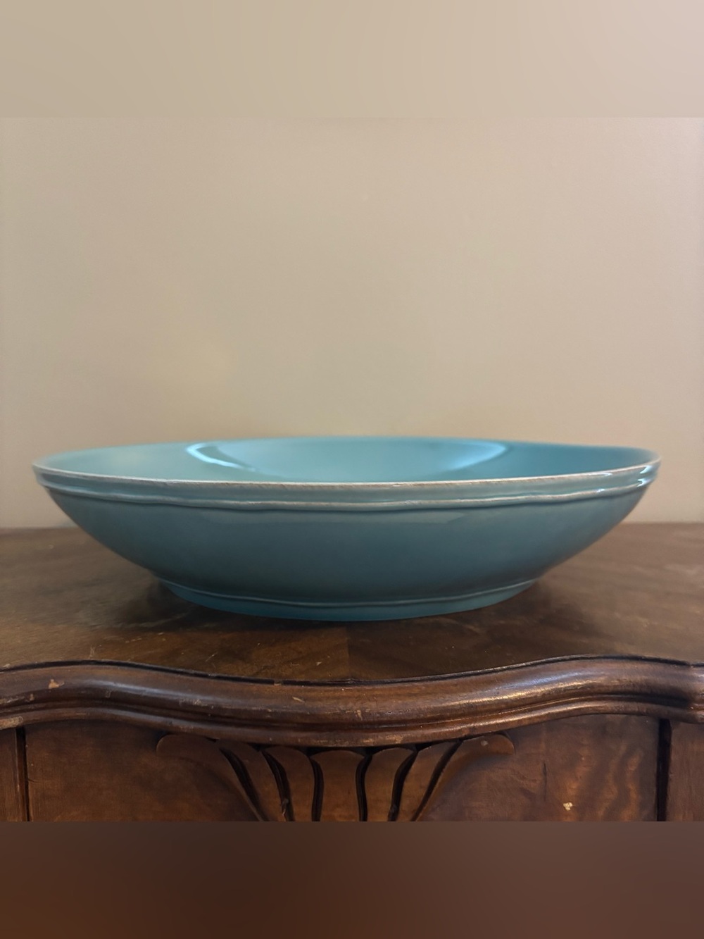 Costa Nova Casafina Round Pasta Serving Bowl 13.4” Turquoise Stoneware